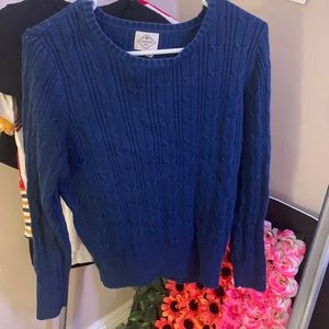blue knit sweater